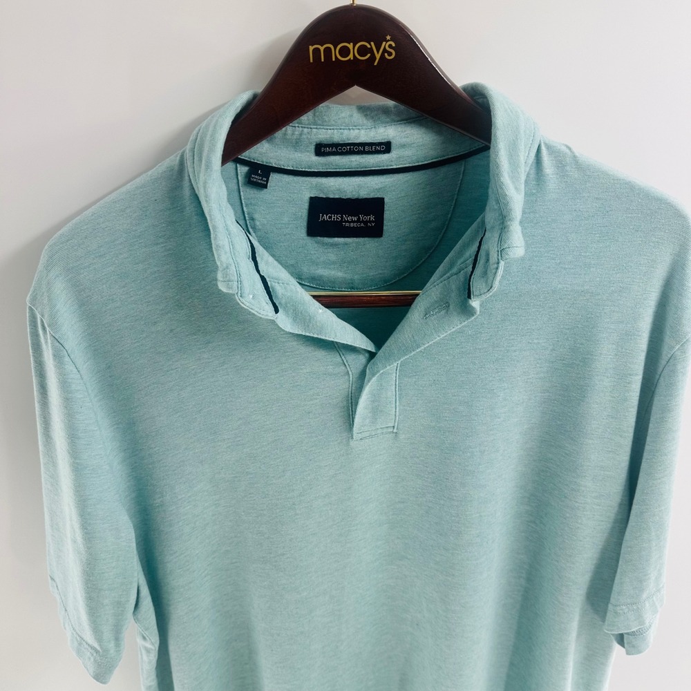 Jachs New York Pima Cotton‎ Blend Polo Shirt Short Sleeve Mens L